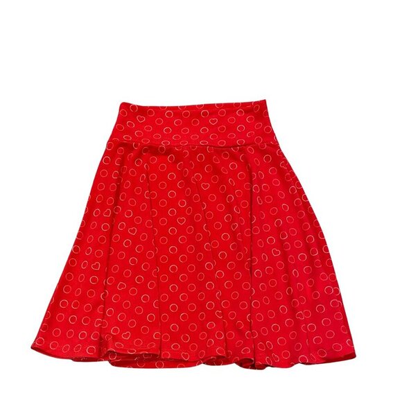 LulaRoe Azure Girl's Red Polka Dot Heart Skirt - Picture 1 of 2